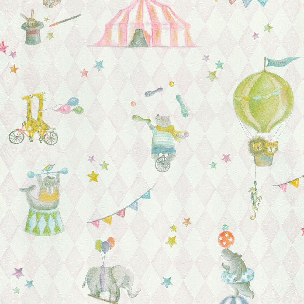 Wallpaper kids circus design col. multicolor