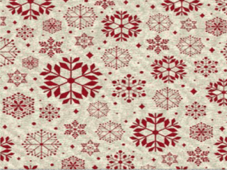 Christmas snowflake design col red/beige (double width)