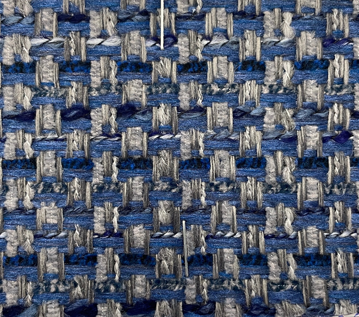 Fabric design col. grey and blue (single width)