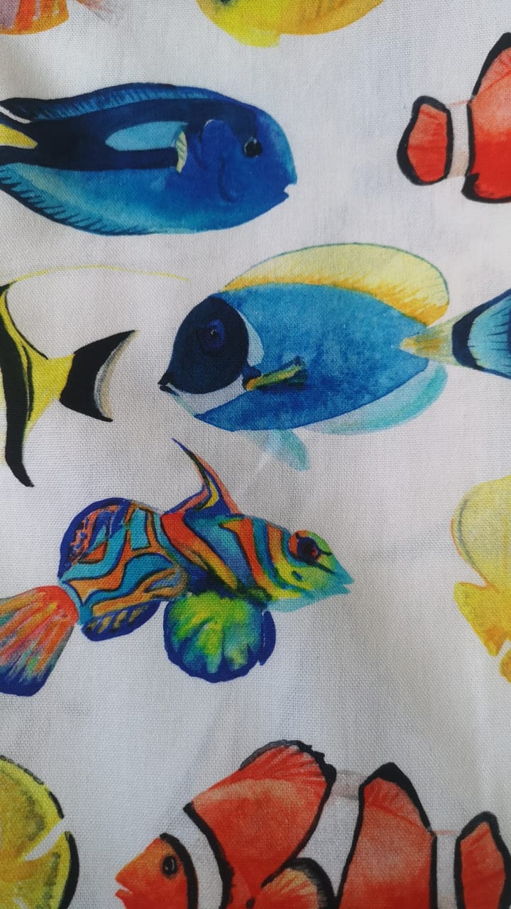 Fabric design col. multicolor (double width)