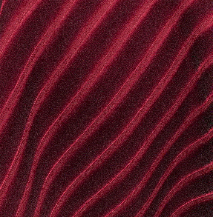 (FR) Fabric velvet striped design col. red ( FiberGuard) (single width)