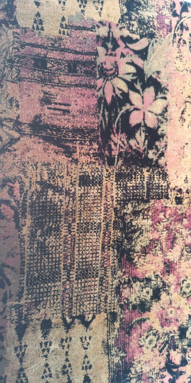 Fabric design col. multicolor ( single width)
