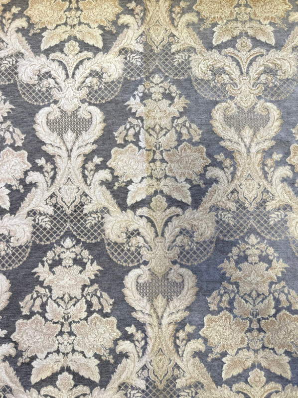 Jacquard Fabric floral design col.grey (single Width)