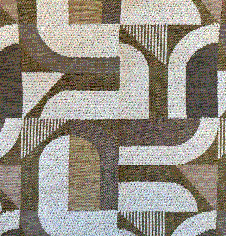 Fabric geometric design col. brown,beige,green (single width)