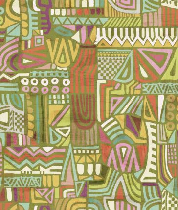 Fabric geometric design col. multicolor (single width)
