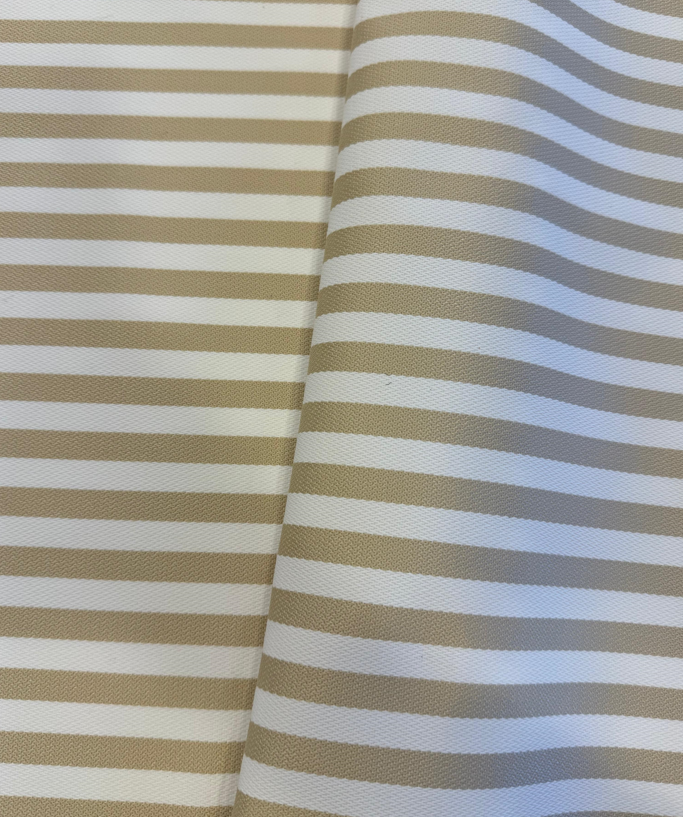 Outdoor fabric striped design col. white/beige (single width)