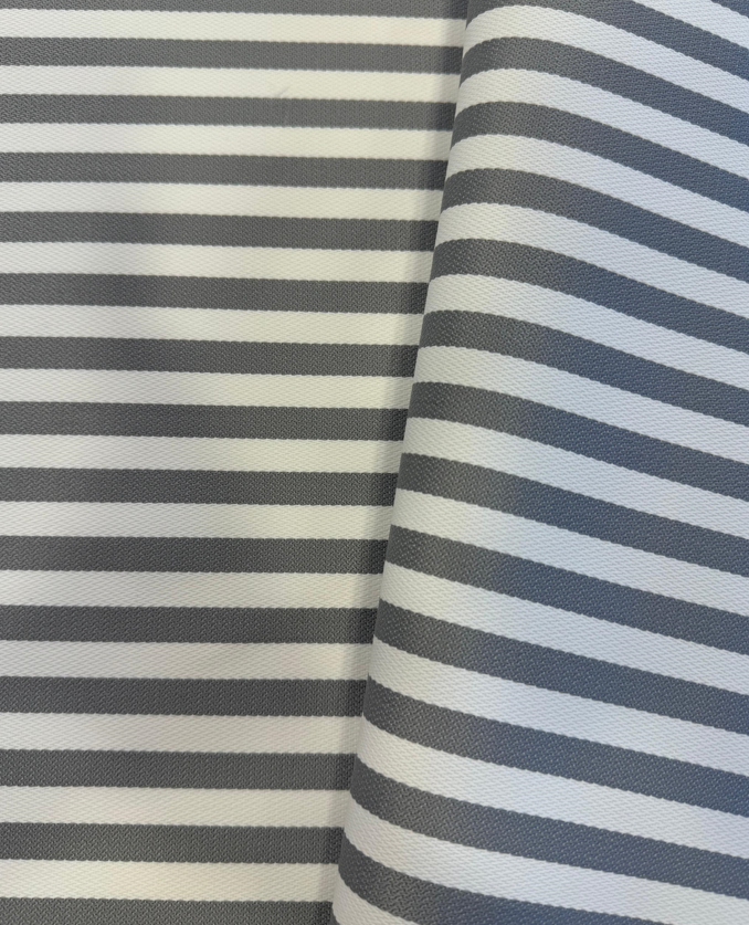Outdoor fabric striped design col. white/grey (single width)