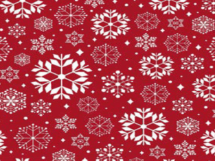 Christmas snowflake design col red/white (double width)