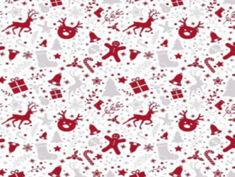 Christmas rudolph design col red/white (double width)