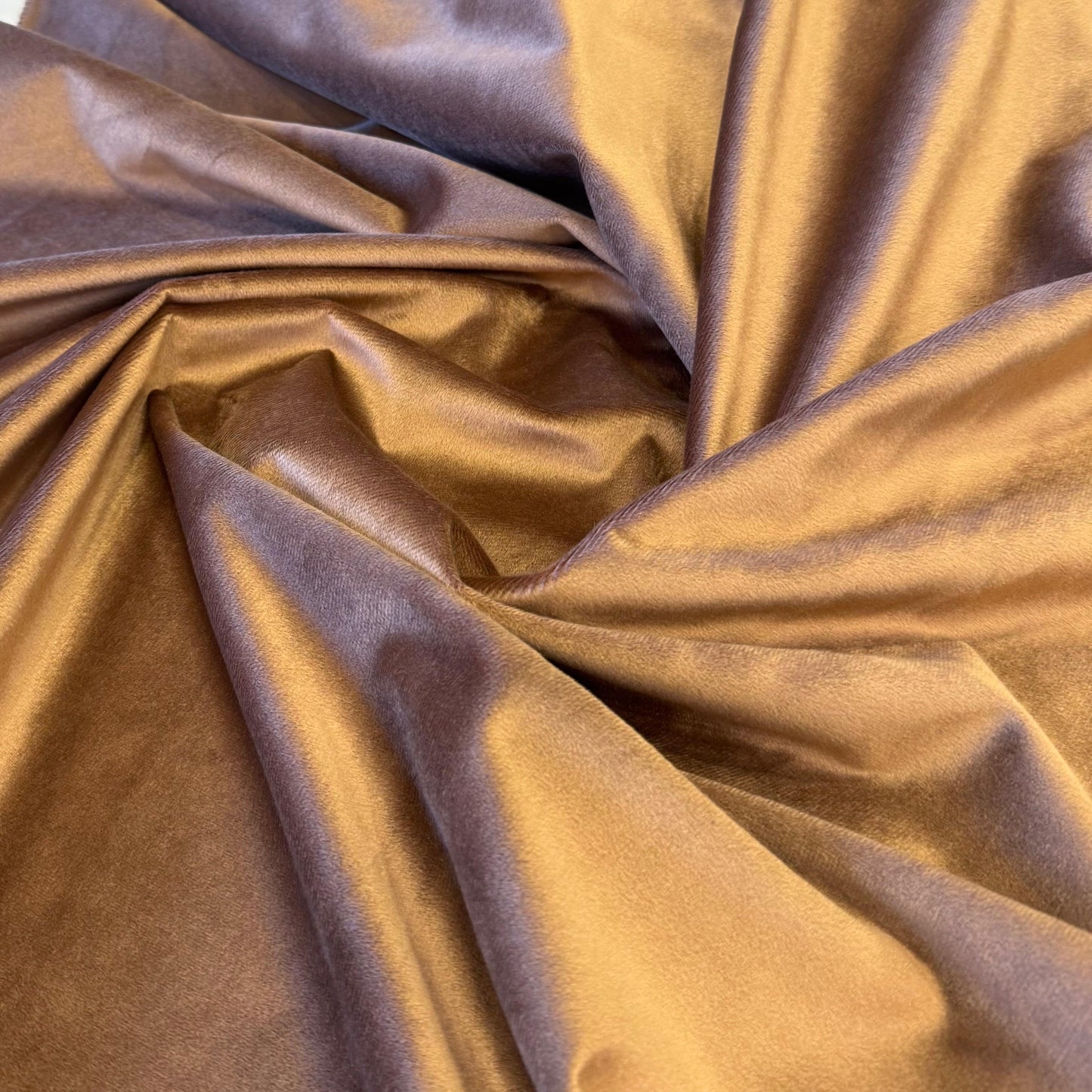 Fabric velvet plain col. brown ( double width)