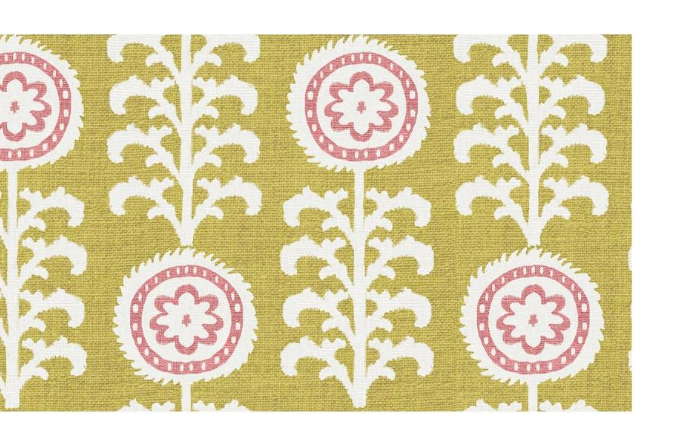 Outdoor fabric floral design col. pink/yellow (single width)