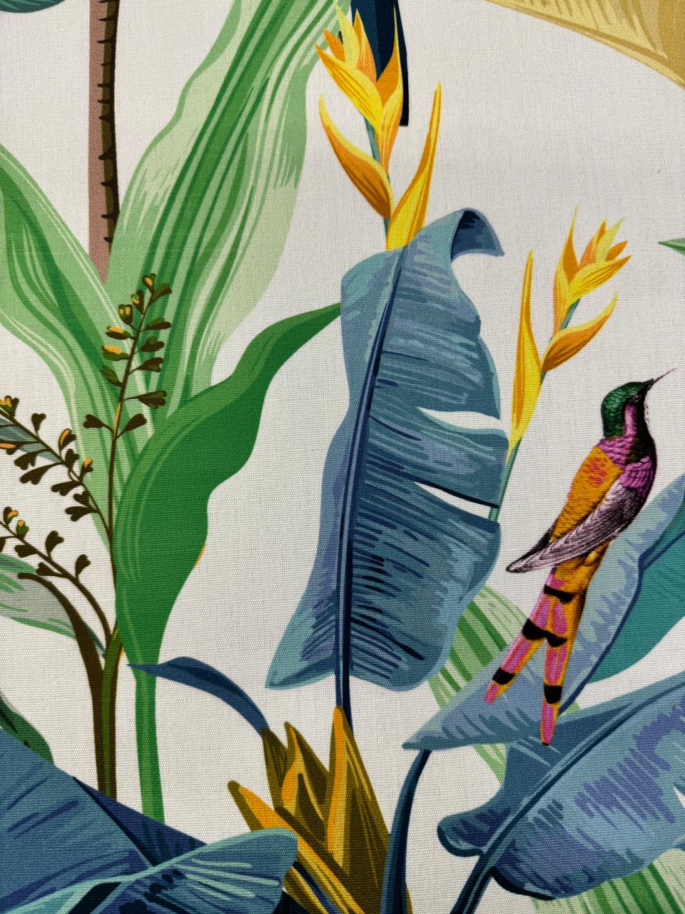 Outdoor fabric birds design col. multicolor (single width)