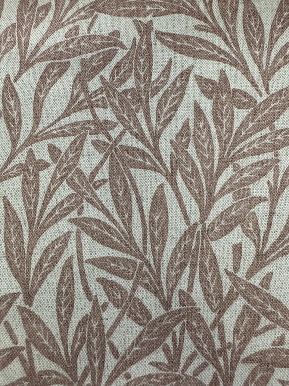 Fabric leaves design col. beige/pink (single width)