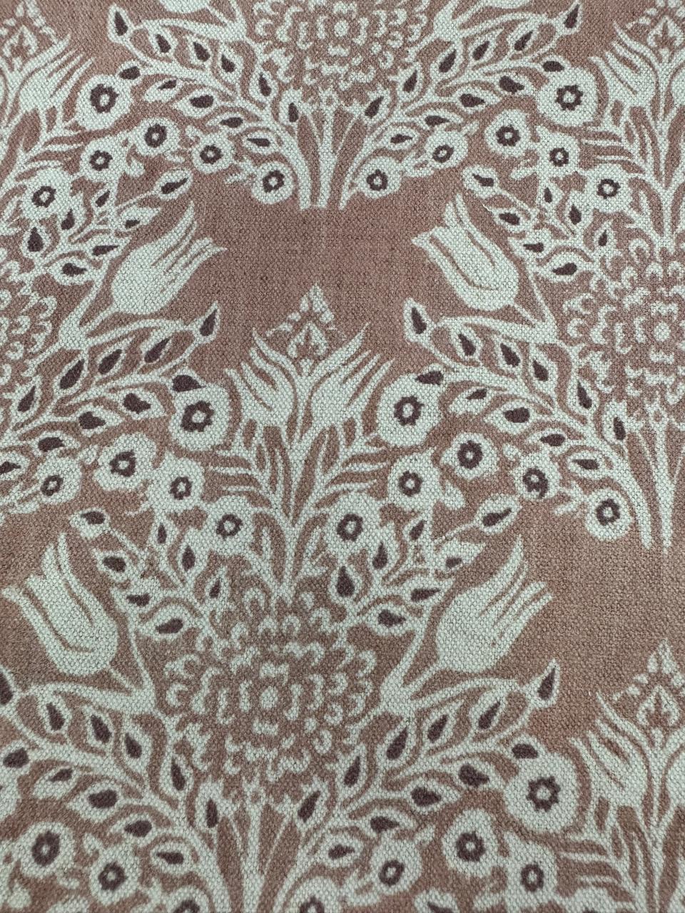 Fabric baroque design col. beige/pink (single width)