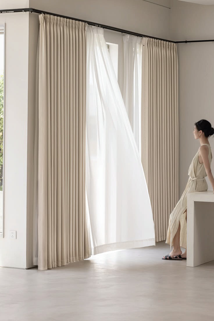 CUR-Double Layer Sheer + blackout Separate tracks