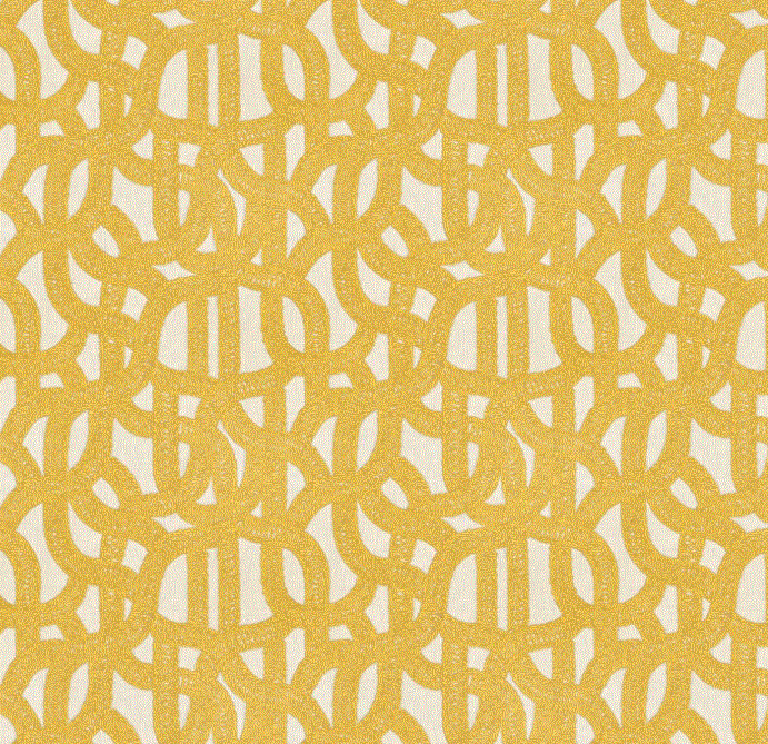 (FR) Fabric abstract geometric modern design col. sunflower (single width)