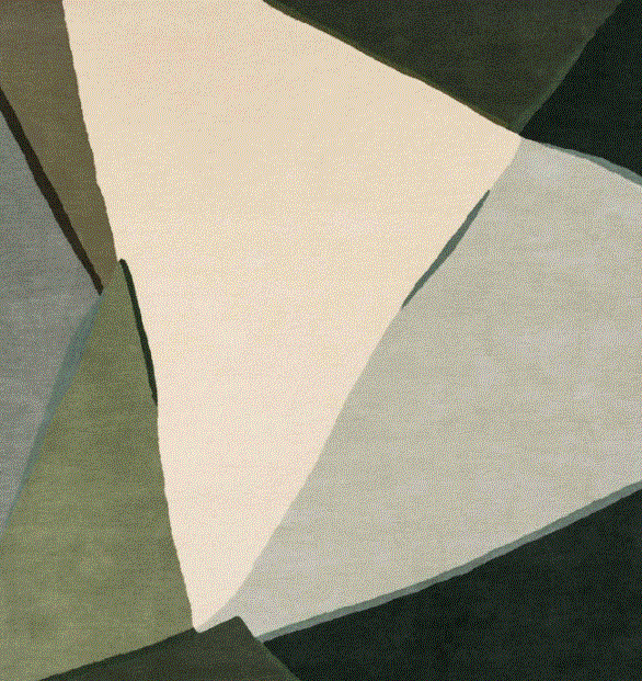 Carpet geometric design col. green-grey