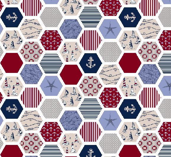 Fabric designs col. multicolor ( double width)