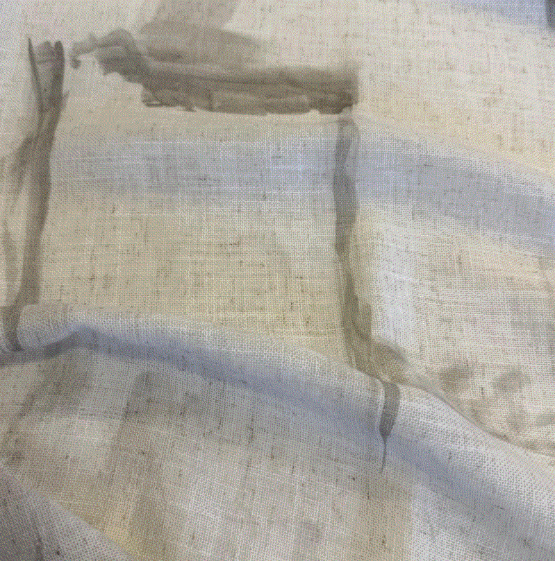 Sheer digital printed design col. beige (double width)