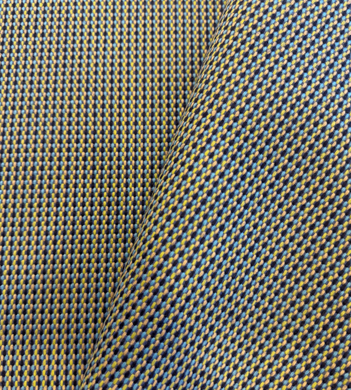 Outdoor fabric decorative plain col. yellow/blue (single width)