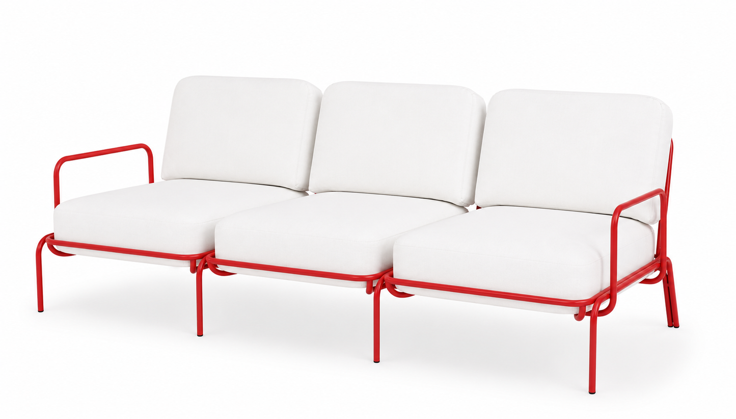 OUTDOOR METAL THREE SEATS