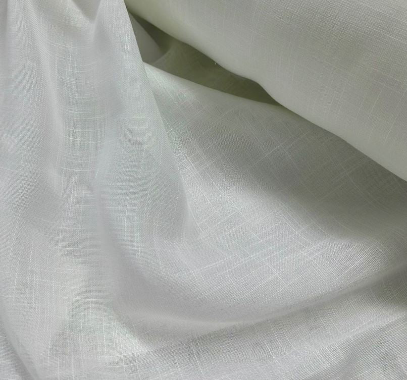 (FR)Plain sheer col.white (double width)