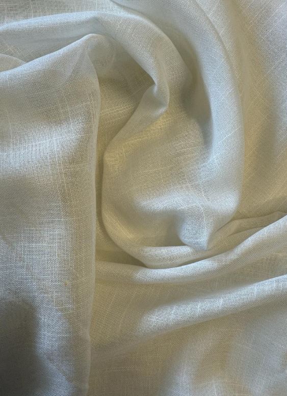 (FR)Plain sheer col. Off-White (double width)