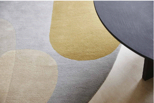 Carpet oval design col. beige/green/grey