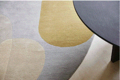 Carpet oval design col. beige/green/grey