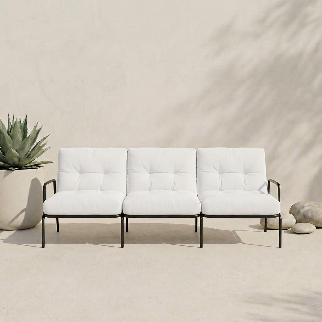 SKAFF - Protototype outdoor metal three seats Black