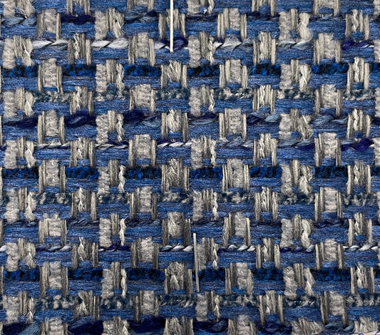 Fabric design col. grey and blue (single width)