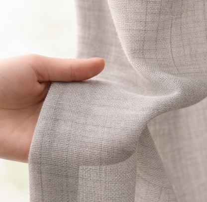 Sheer linen plain col.grey ( double width)