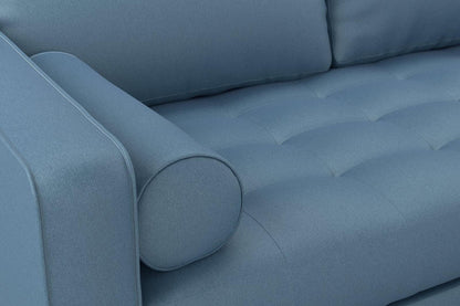 (FR) Plain Velvet col.blue (Fibreguard) (single width)