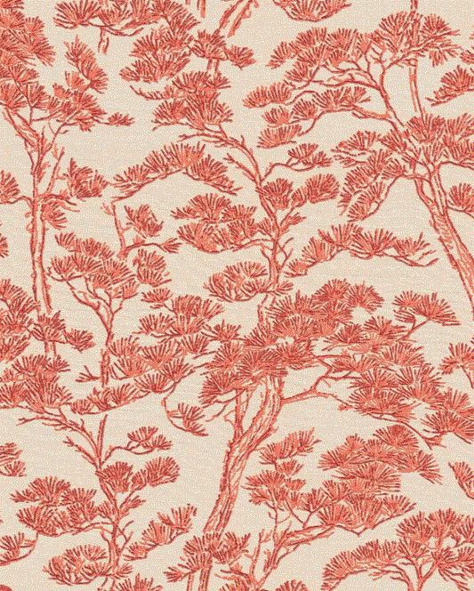 Wallpaper floral design col. red