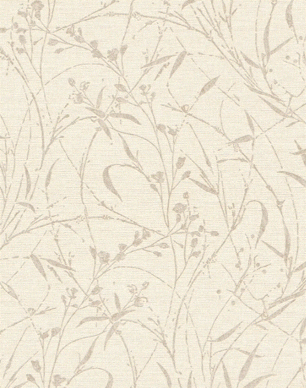 Wallpaper floral design col. cream
