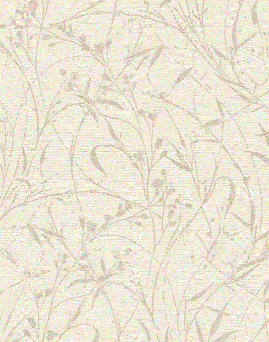 Wallpaper floral design col. cream