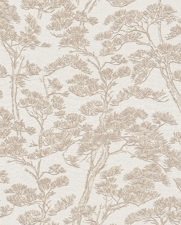 Wallpaper floral design col. beige/white