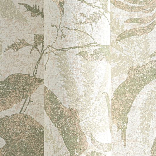 Wallpaper decorative plain col. beige/green