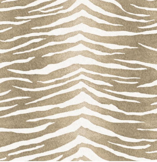 Fabric zebra design col. brown/white (single width)