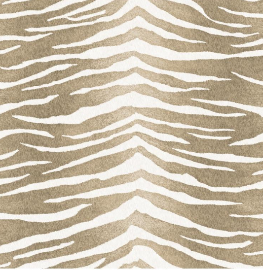 Fabric zebra design col. brown/white (single width)