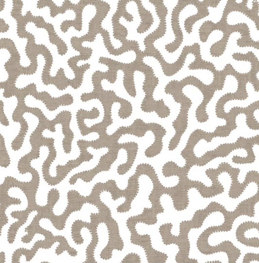 Outdoor fabric worm design col. brown/white (single width)