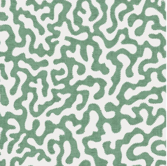 Outdoor fabric worm design col. white/green (single width)