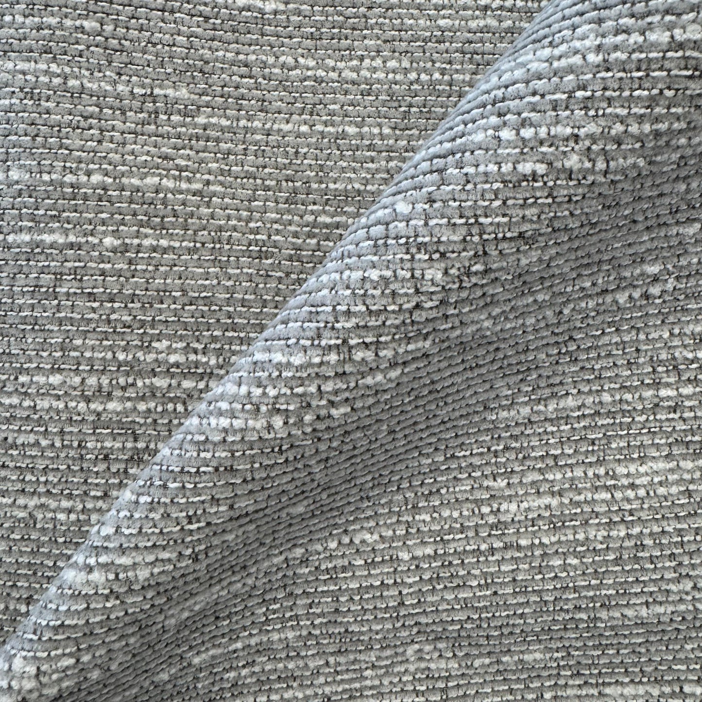 Fabric boucle plain col. grey/white (single width)
