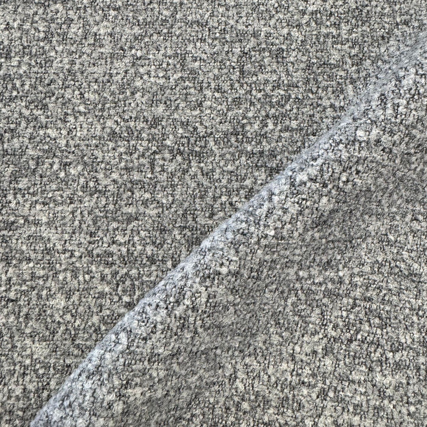 Fabric boucle col. grey (single width)