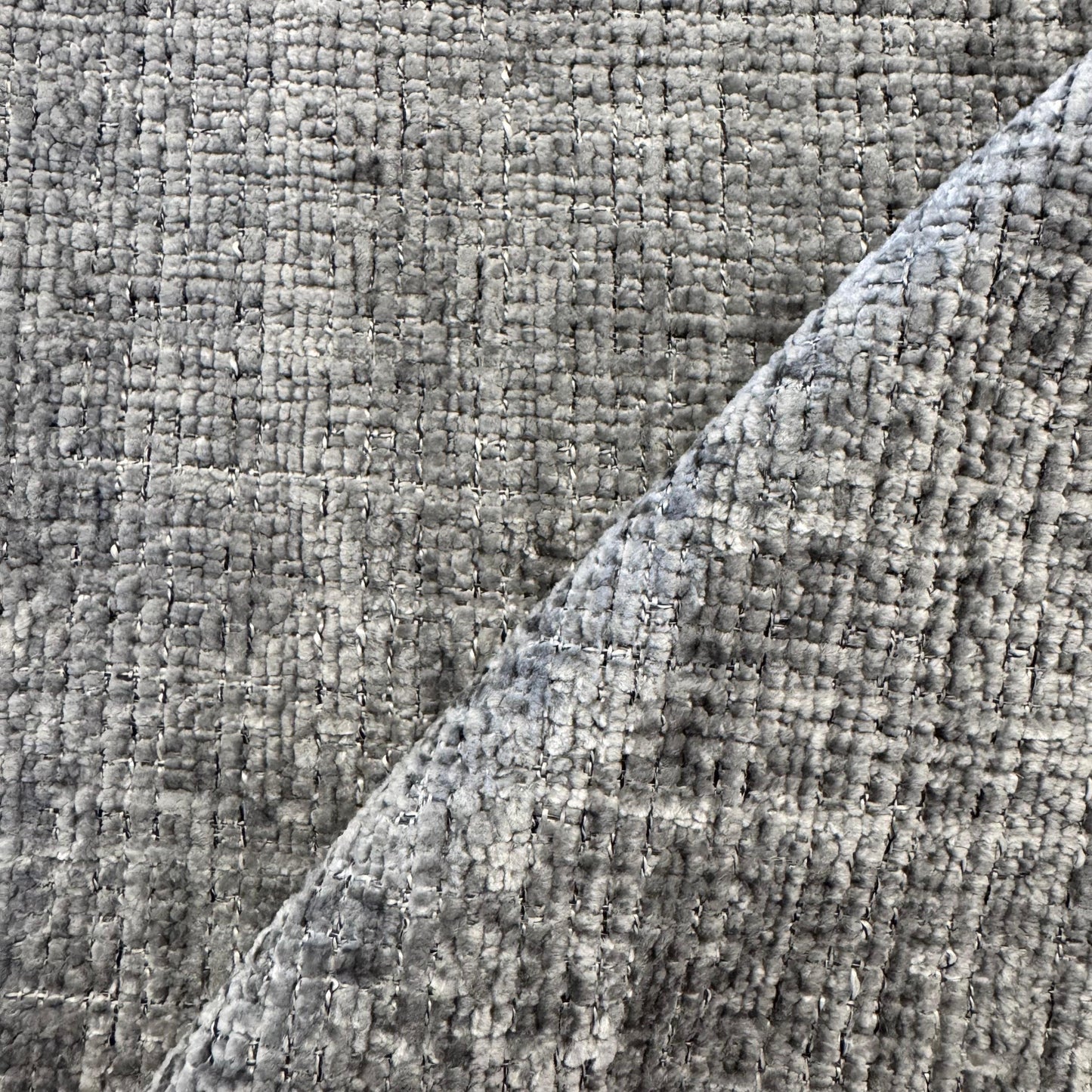 Fabric boucle col. grey (single width)