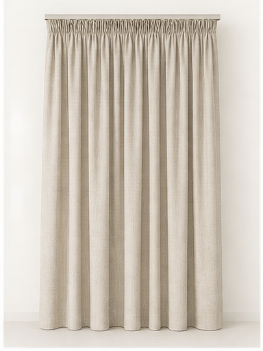 CUR-Pencil pleat 2.0–2.5× fullness