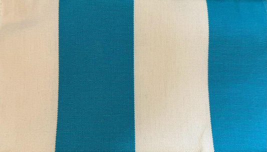 Outdoor striped design col. white/blue (single width)