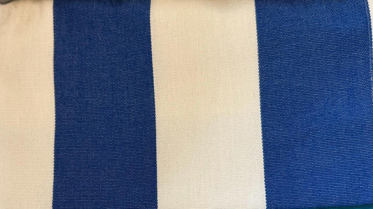 Outdoor striped design col. white/blue (single width)