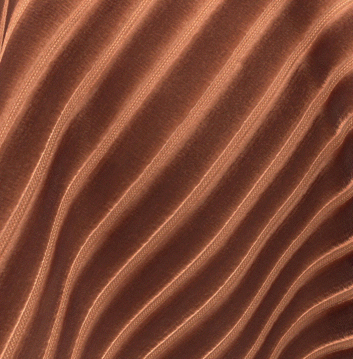 (FR) Fabric velvet striped design col. orange bric ( FiberGuard) (single width)