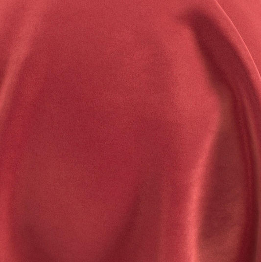 (FR)Fabric velvet shiny plain col. red (single width)